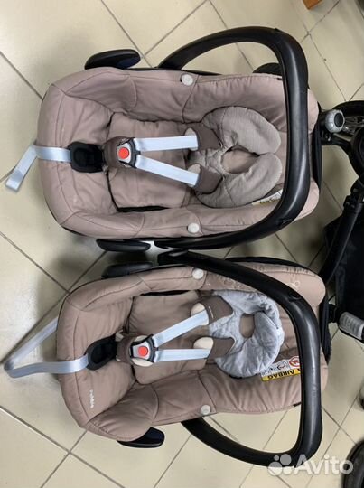 Коляска для двойни + maxi-cosi