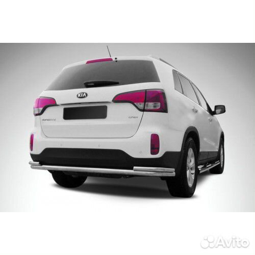 Защита заднего бампера (уголки) Kia sorento (2013)
