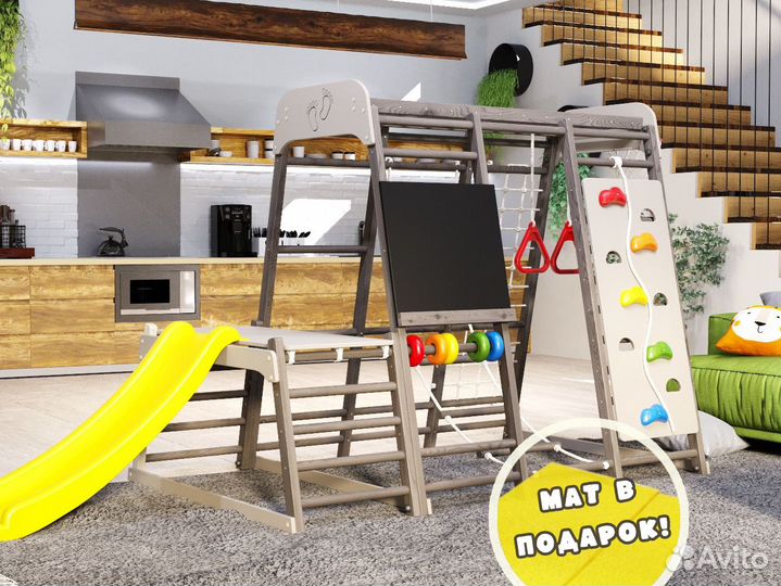 Шведская стенка со скалодромом сн-07-s