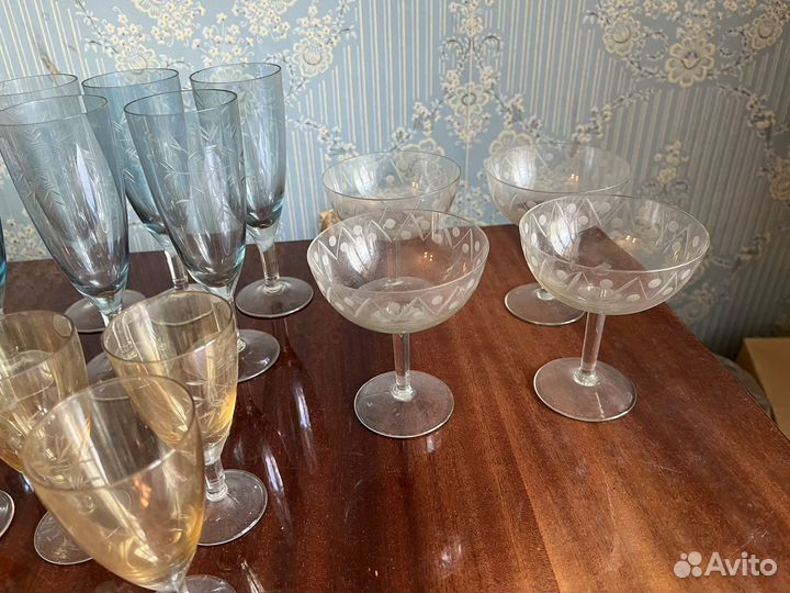 Фужеры хрустальные СССР, рюмки, креманки