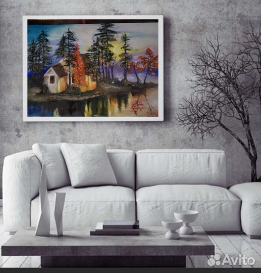 Картина маслом#природа#рамка стекло