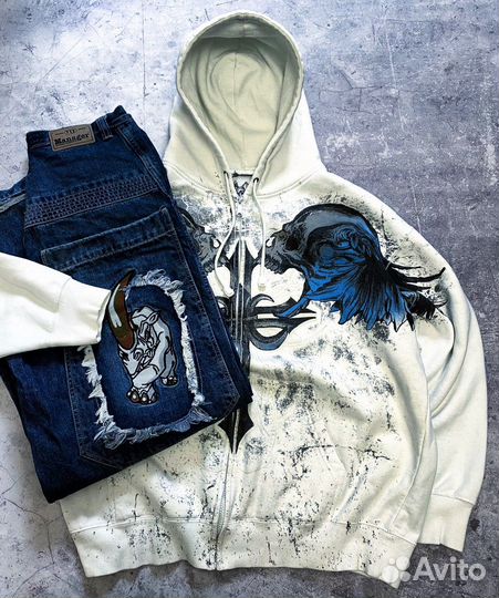 Зип худи Affliction оригинал y2k 2000s