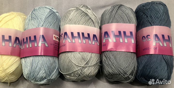 Пряжа для вязания Анна 20 (6) и Ажурная (5)