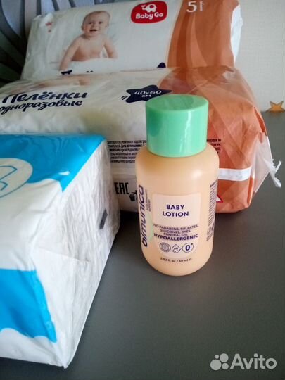 Одноразовые пеленки + лосьон для малыша