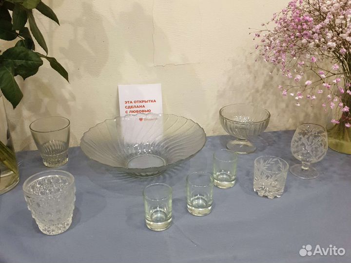 Ваза, креманка, рюмки, стаканы, фужер