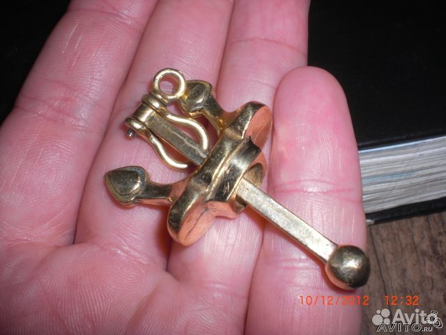 Брелок бронза якорь морской
