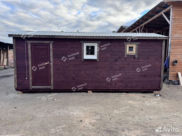 Каркасная мобильная баня