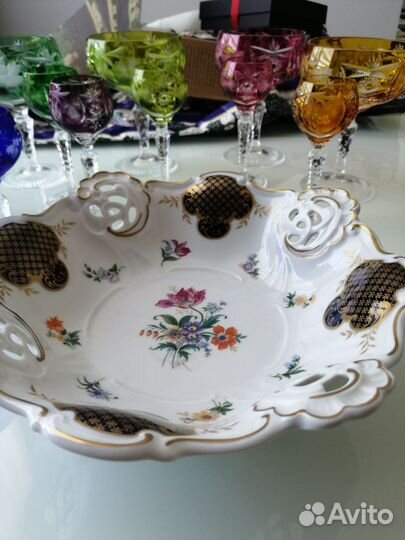 Блюдо фарфор. Weimar Kobalt