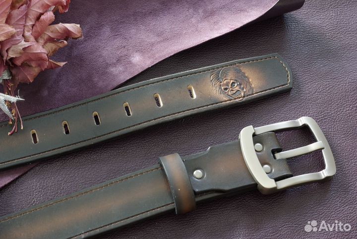 Мужской кожаный ремень ручной работы. Заказ