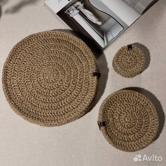 Салфетки из джута d19 см