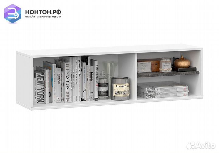 Полка навесная Чарли белый / дуб крафт золотой / а