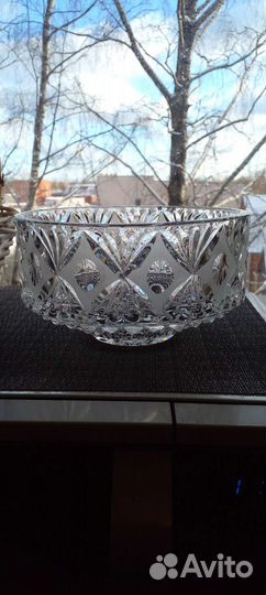 Ваза салатник хрусталь СССР конфетница скань