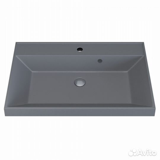 Раковина кварцевая для ванной серая матовая, бетон