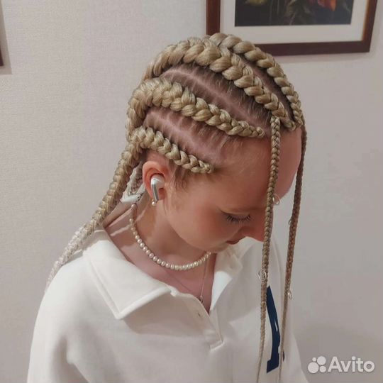 Плетение кос, брейдов с материалом и без