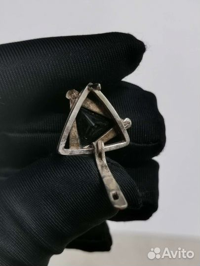 Серьги и кольцо Серебро 925 пробы Винтаж СССР (Ч)