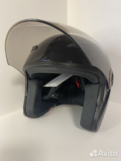 Мотошлем открытый новый чёрный