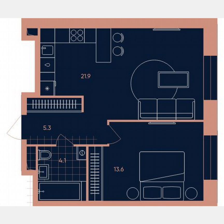 1-к. квартира, 44,9 м², 25/33 эт.
