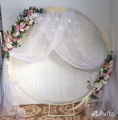 Фотозона с цветами арка свадебная круг с цветами