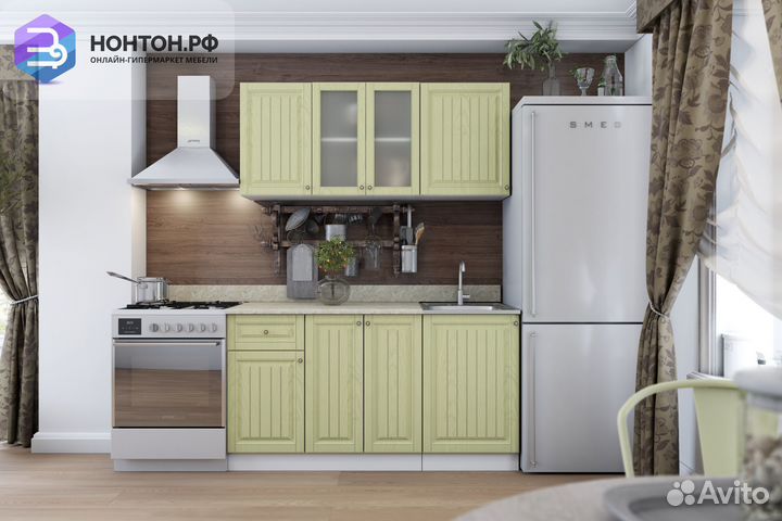 Кухня Хозяюшка 1.5 м фисташка