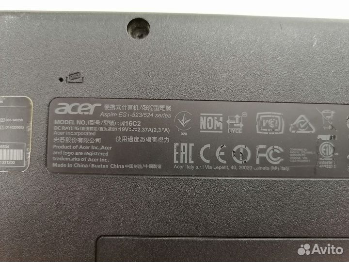 Ноутбук Acer aspire es1 523(Ахт)