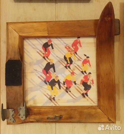 Винтажный постер в раме из лыж