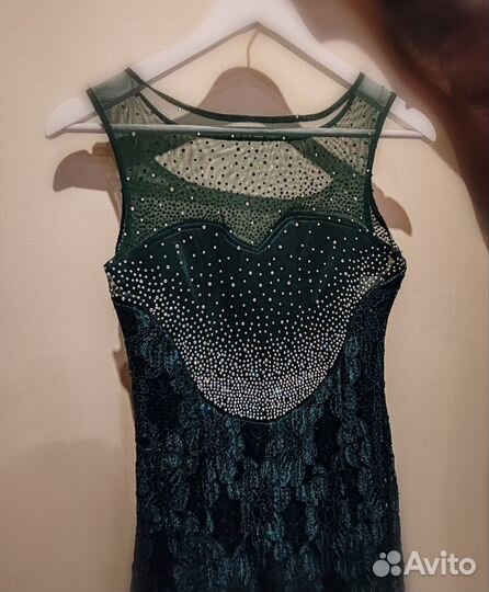 Вечернее платье 48 размер зелёное