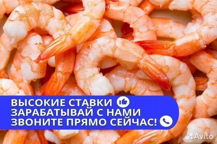 Упаковщик креветок вахта в Калуге 15/30/45