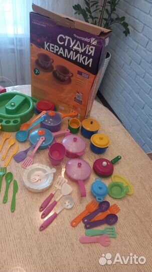 Детская посудка, гончарный круг с электр. мотором