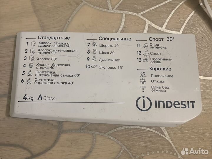 Запчасти для стиральных машин indesit