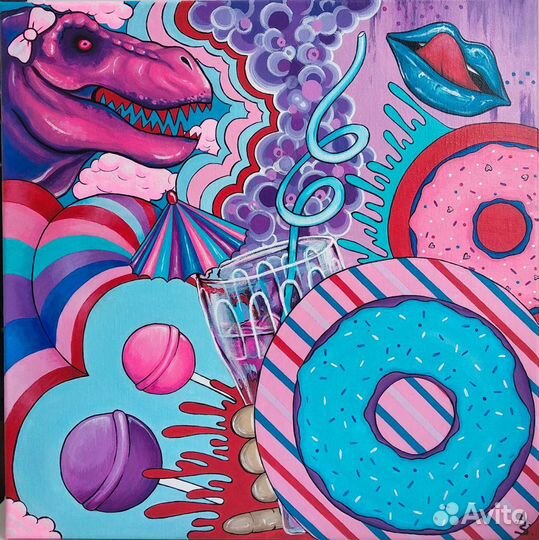 Картина акрилом на холсте 40*40см