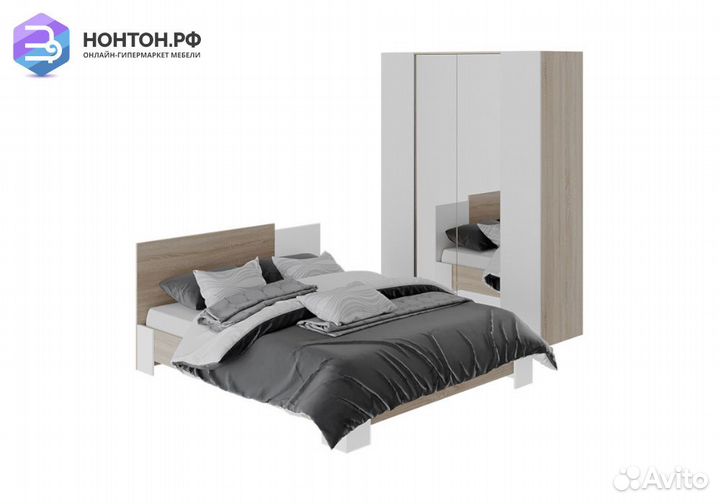 Спальный гарнитур Валери дуб сонома / белый ясень