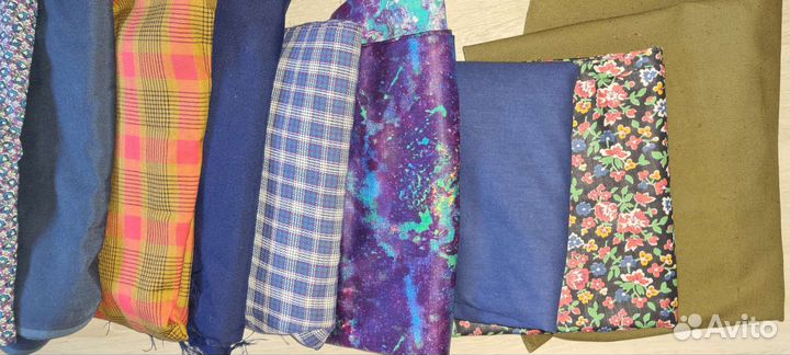 Отрезы ткани костюмная шерсть, сатин, вискоза, х/б