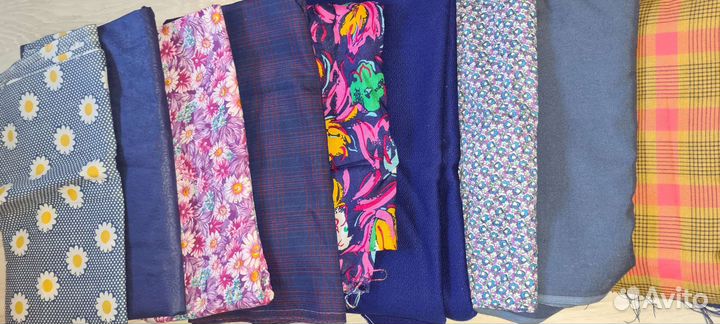 Отрезы ткани костюмная шерсть, сатин, вискоза, х/б