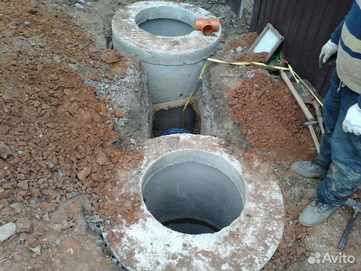 Септик из бетонных колец под ключ с установкой