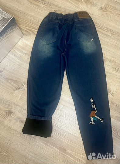 Джинсы утепленные мужские подростковые 146 152 158