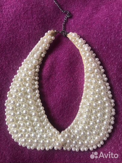 Ожерелье-воротник из искусственного жемчуга