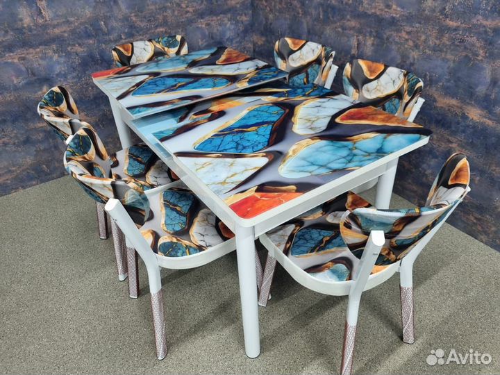 Кухонный стол и стулья 6 шт