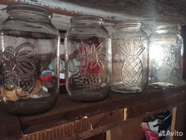 Банка стеклянная 1,5л с рисунком