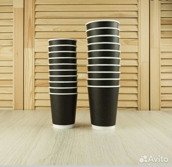 Чёрные двухслойные стаканы