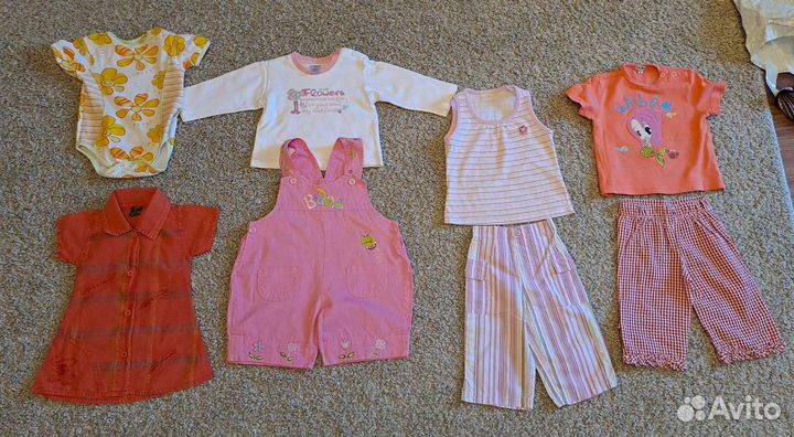 Вещи на девочку 6-12 месяцев пакетом