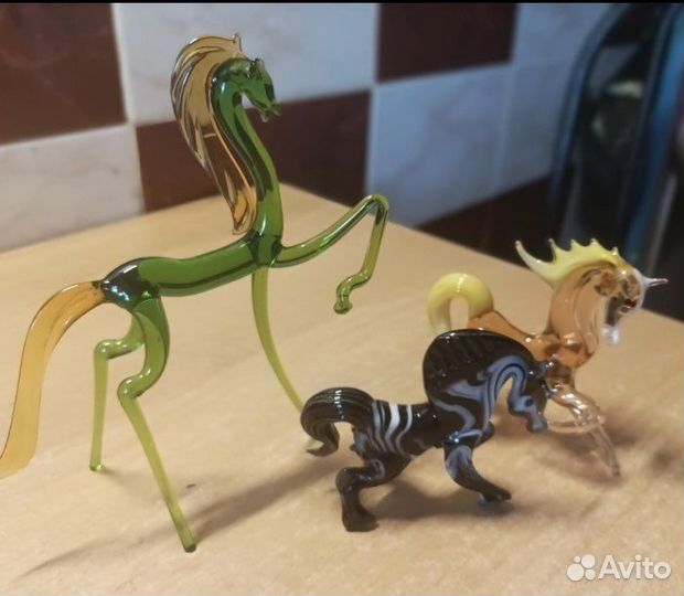 Фигурки из цветного стекла СССР