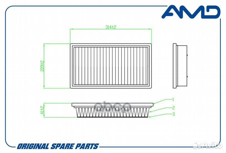 Фильтр воздушный JAC (JS4) (1,5) (136 л.с.)