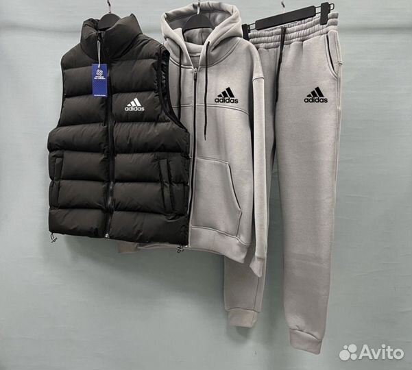 Костюм adidas на флисе мужской