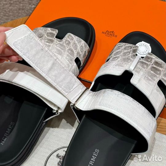 Шлёпанцы hermes chypre 39-46 крокодил