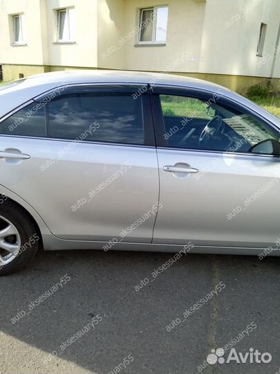 Ветровики Toyota Camry 40 2006 - 2011 нержавейка