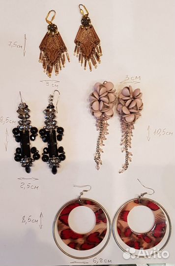 Бижутерия: серьги, браслеты, ожерелье, сотуар