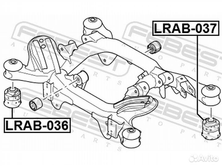 Сайлентблок задней балки Febest lrab036