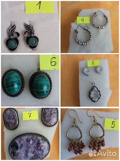 Серьги с натуральными камнями