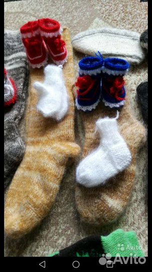 Носки пуховые, шерстяные
