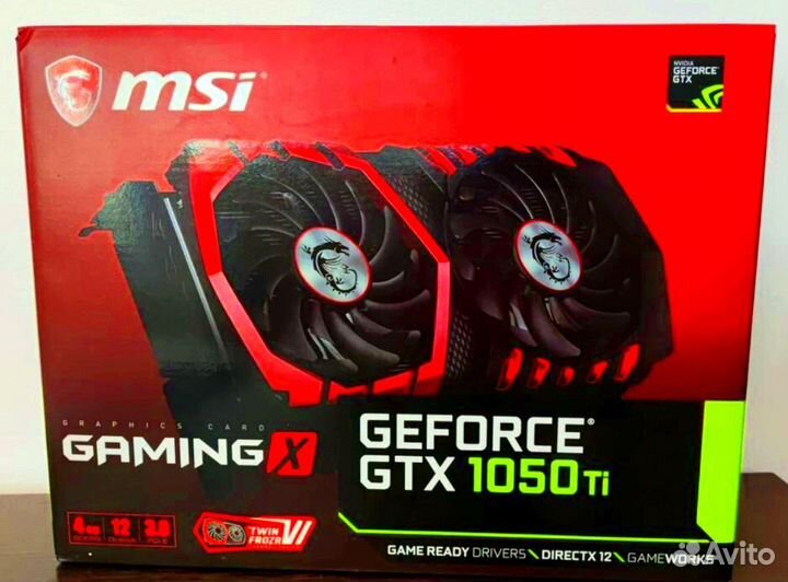 Мощная Видеокарта GTX 1050Ti X4Gb Msi Gaming